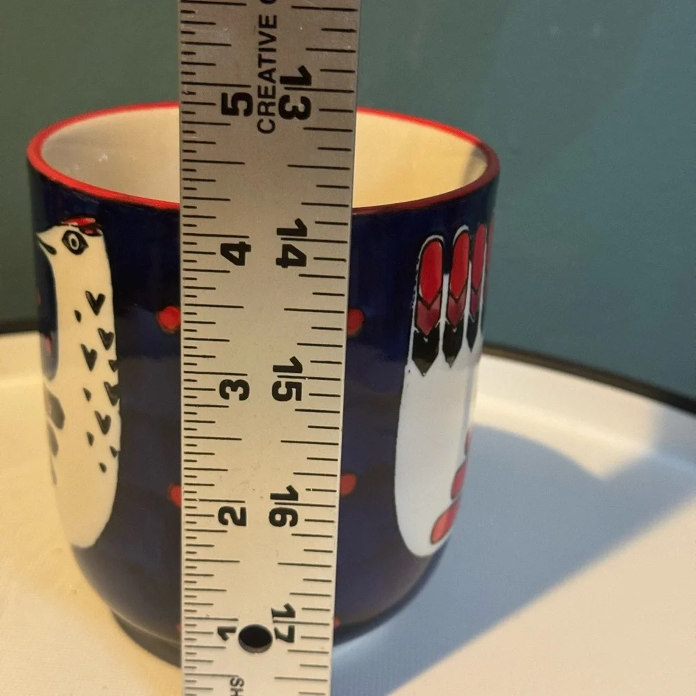 NWOT West Elm Colorful Hand Painted Bird Design Mug